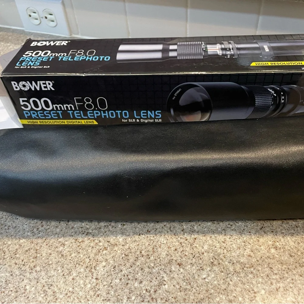 BOWER 500 mm F8.0 preset telephoto lens for SLR & Digital SLR high res digital